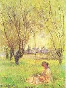 Woman Seated Under the Willows, Claude Monet